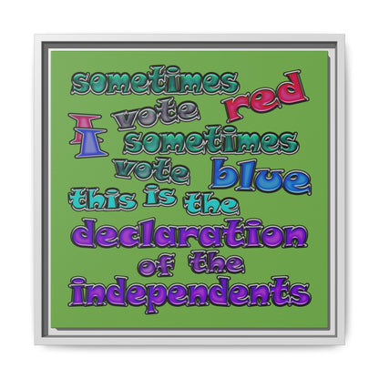 declaration of the independents - framed canvas art (green)