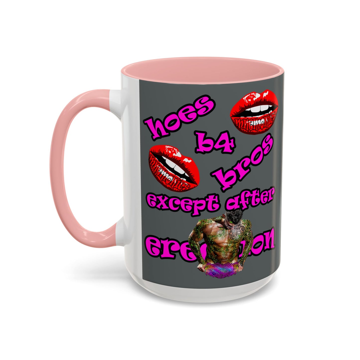 hoes b4 bros - Accent Mug (dark grey)
