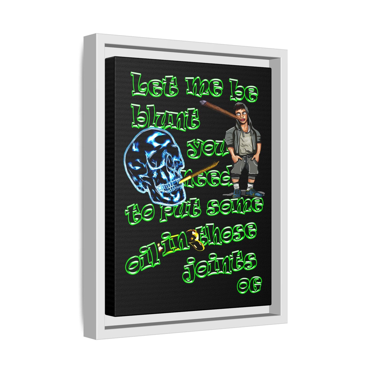 og - framed canvas art (black)