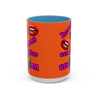 hoes b4 bros - Accent Mug (orange)