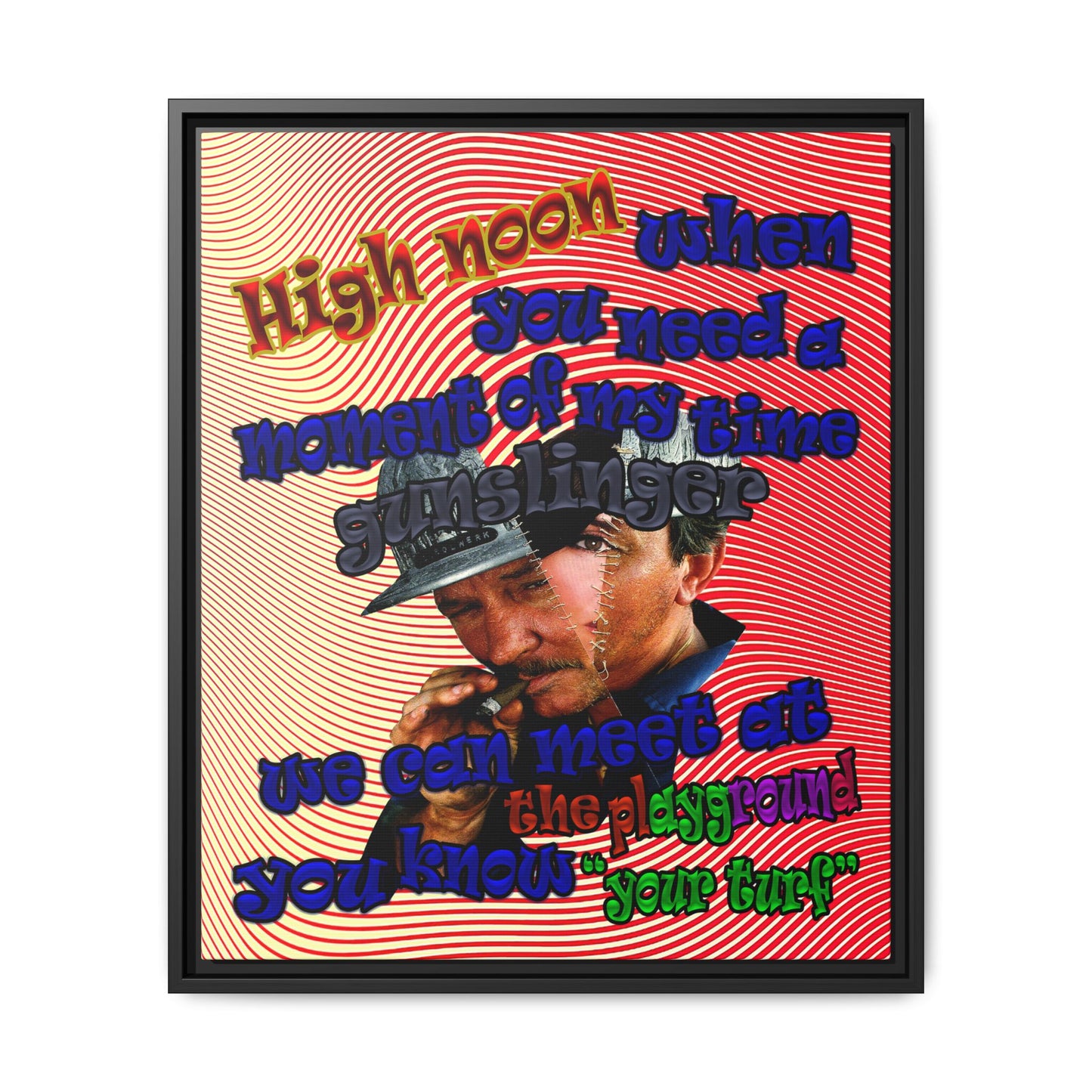 high noon - framed canvas art (yellow-orange wave)