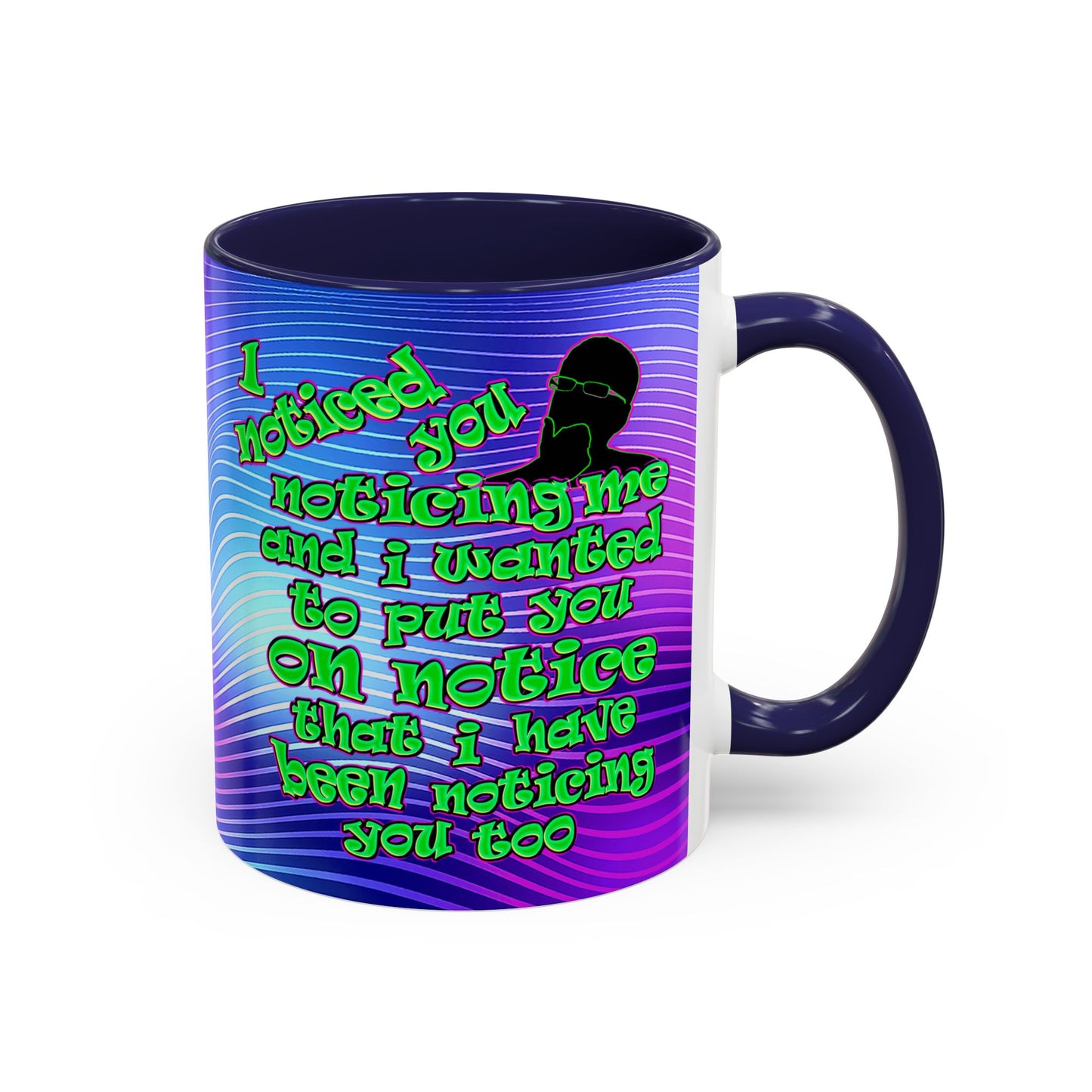 noticed you noticing - Accent Mug (purple wave)