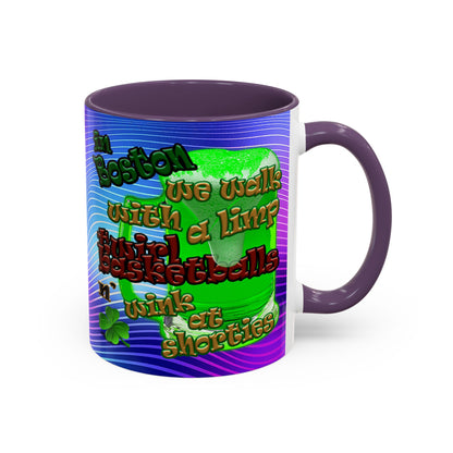celtics logo - Accent Mug (purple wave)