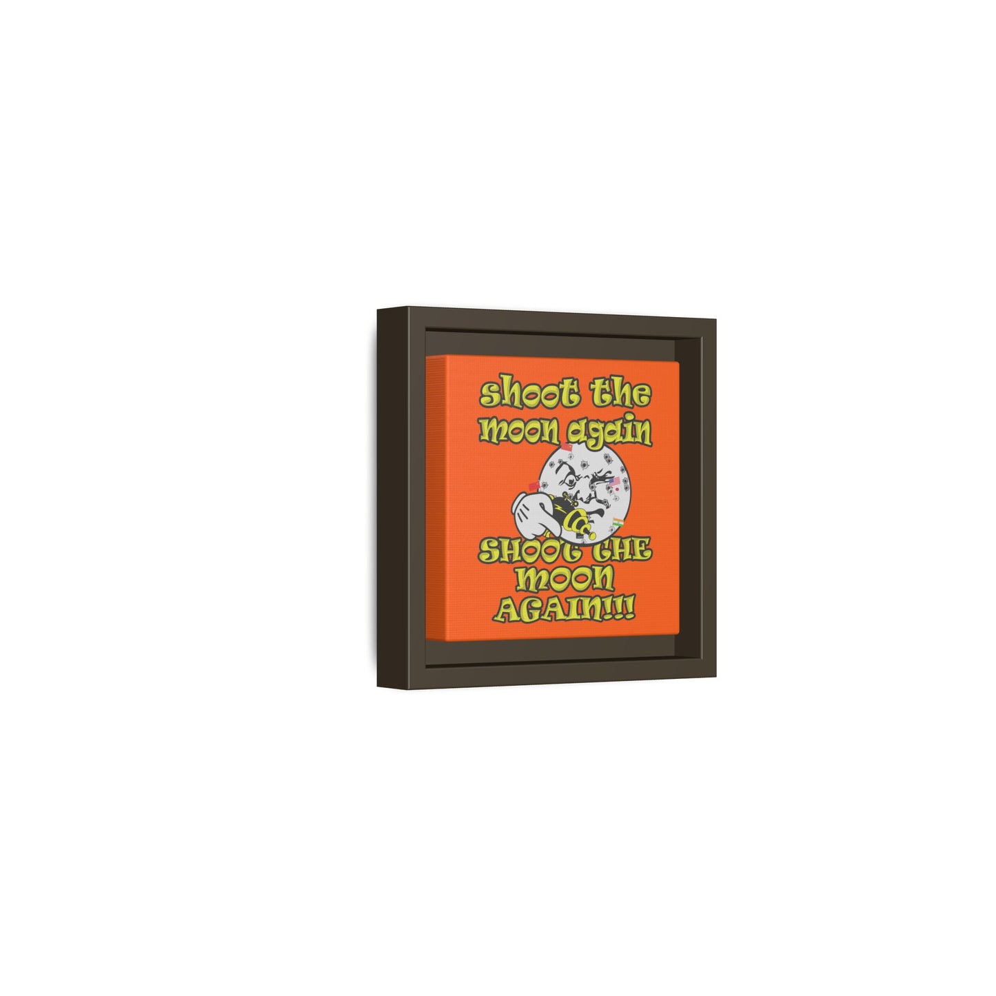 shoot the moon again - framed canvas art (orange)