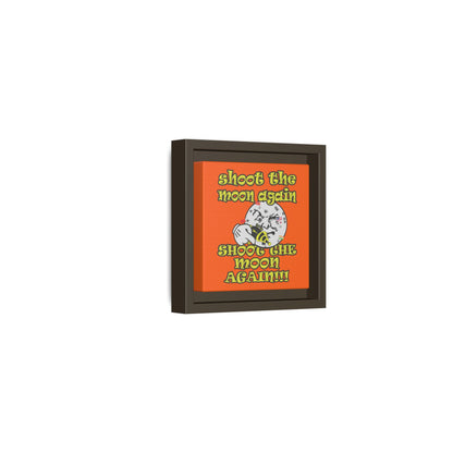 shoot the moon again - framed canvas art (orange)