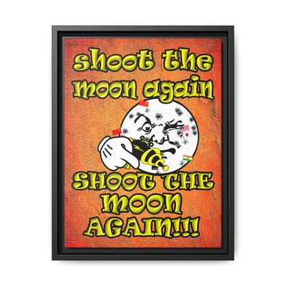 shoot the moon again - framed canvas art (burnt orange)