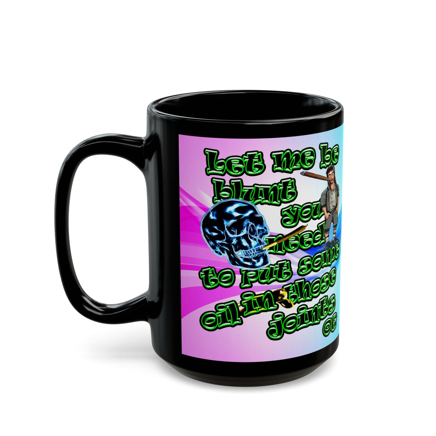 og - Black Mug (light blue-pink wave)