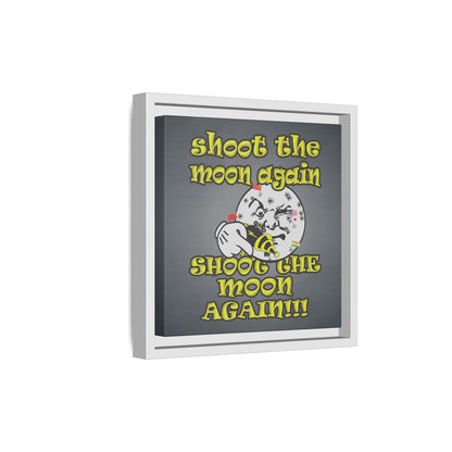 shoot the moon again - framed canvas art (grey-light grey)