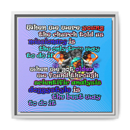 doggystyle - framed canvas art (light blue-purple wave)