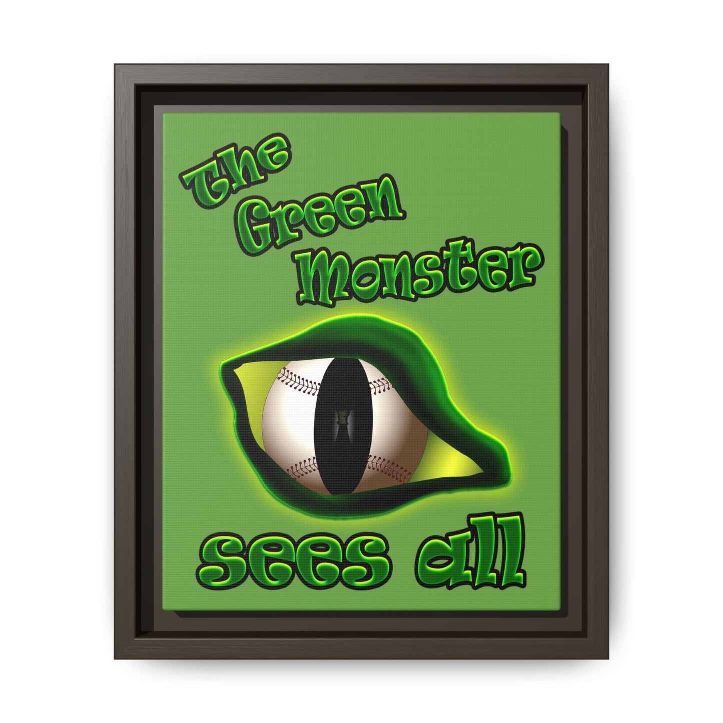 green monster - framed canvas art (green)
