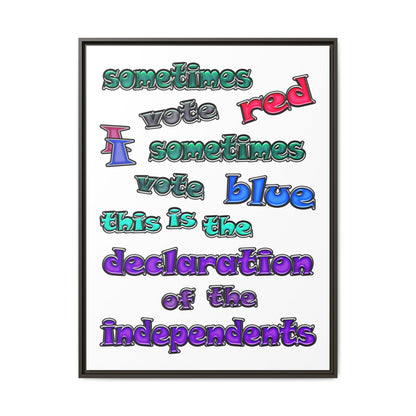 declaration of the independents - framed canvas art (white)