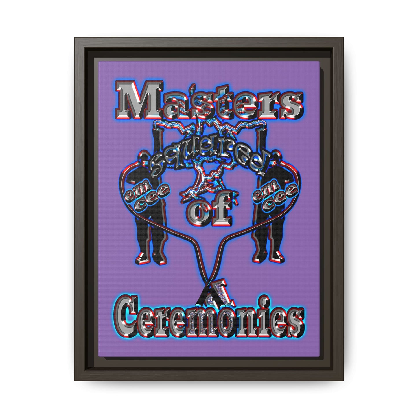 em cee squared - framed canvas art (light purple)