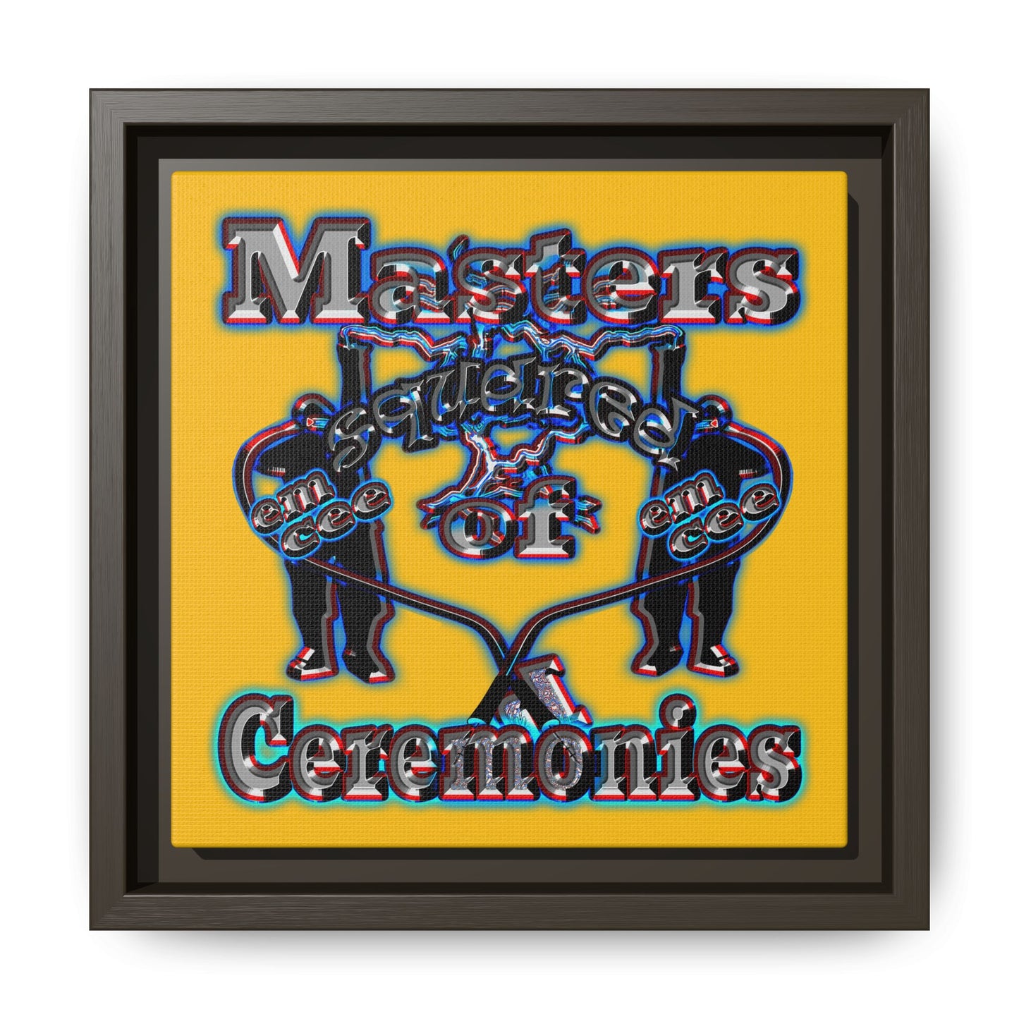 em cee squared - framed canvas art (yellow)