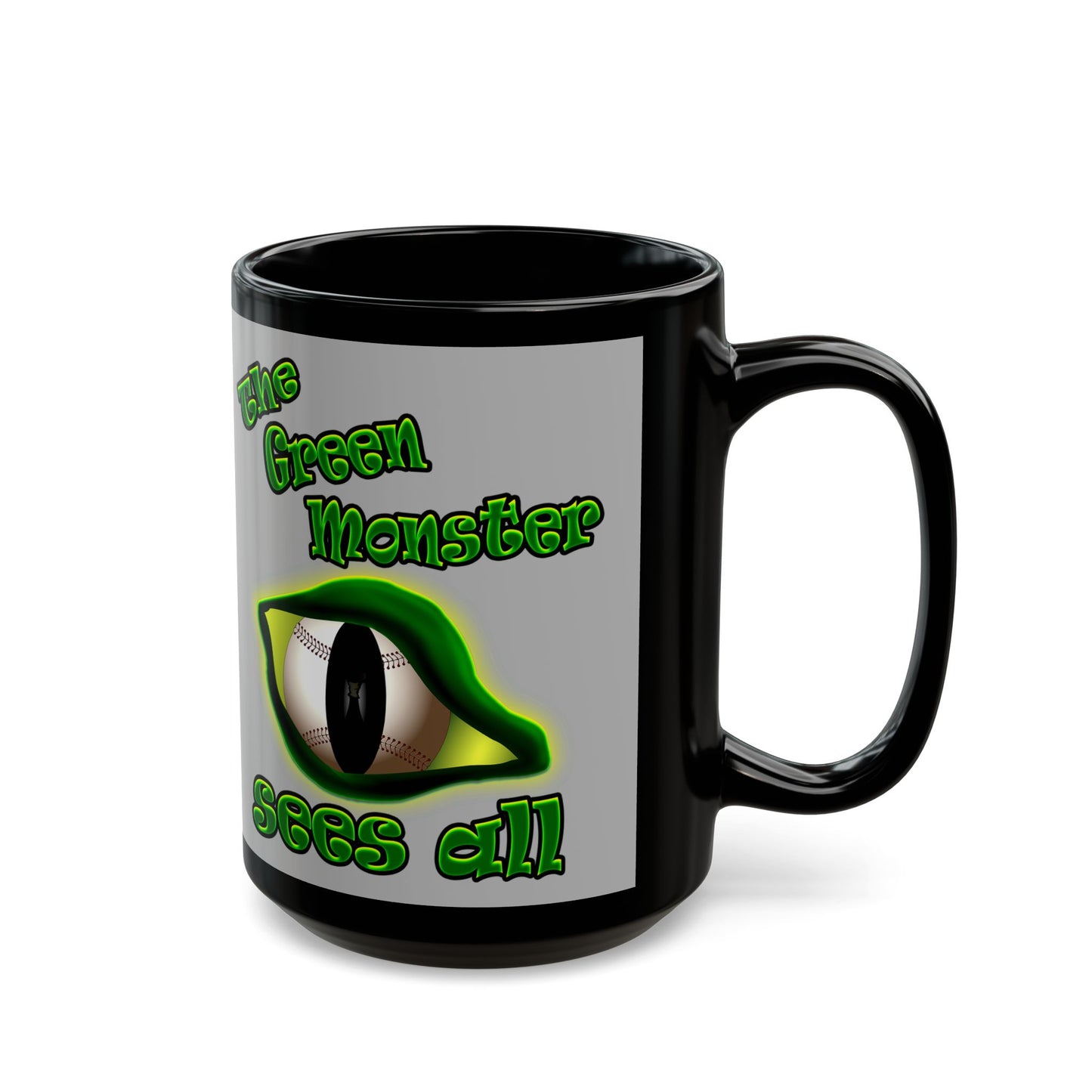 green monster - Black Mug (light grey)