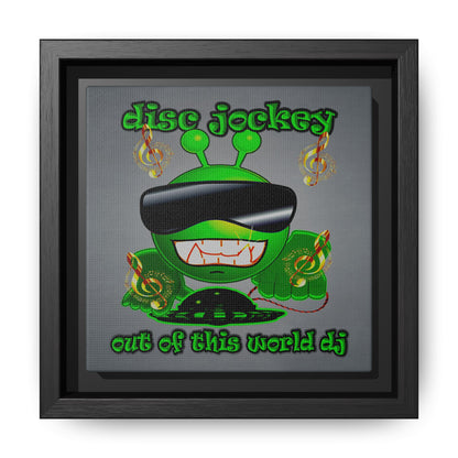 disc jockey - framed canvas art (grey-light grey)