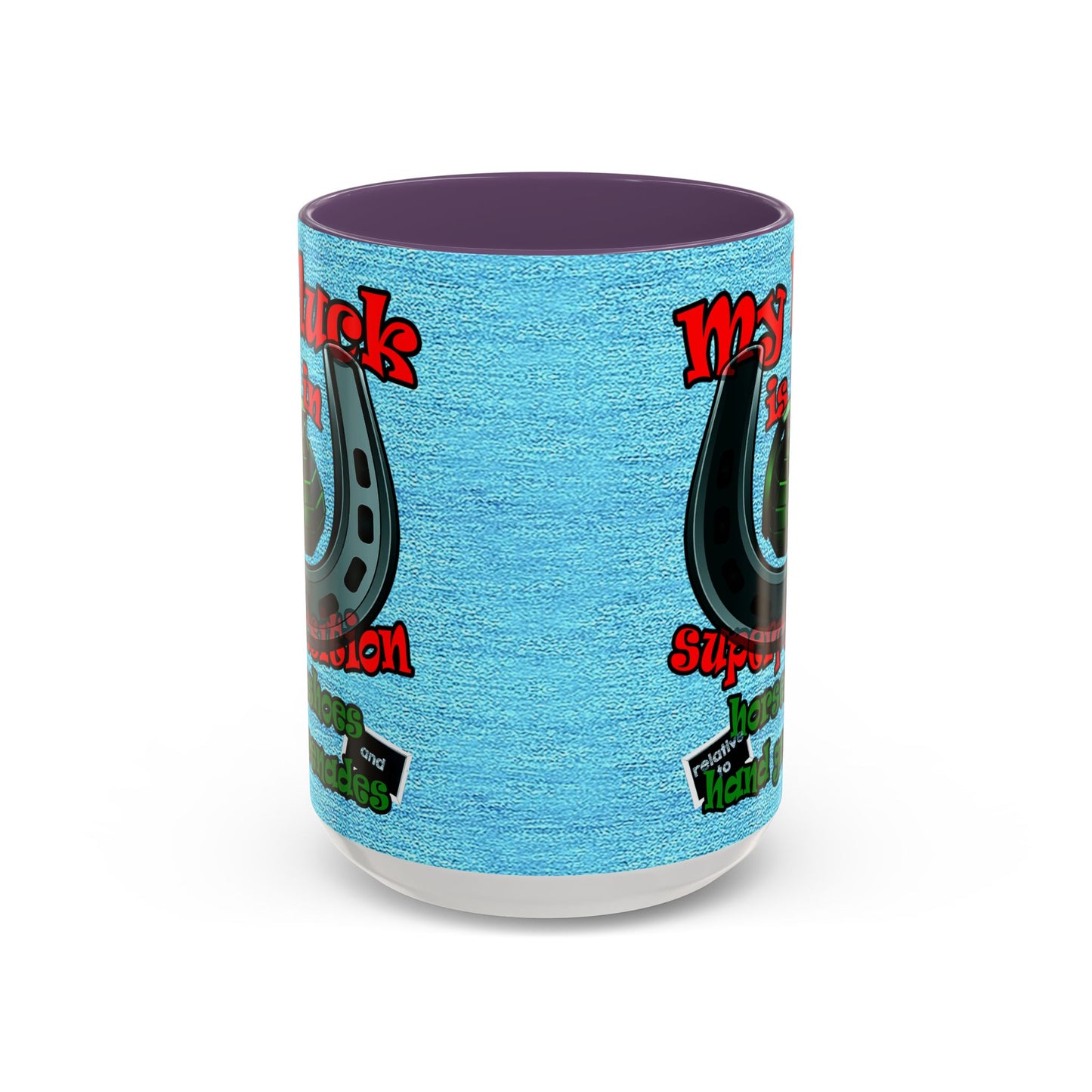 my luck - Accent Mug (faded dark blue)