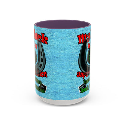 my luck - Accent Mug (faded dark blue)