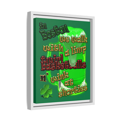 celtics logo - framed canvas art (dark green)