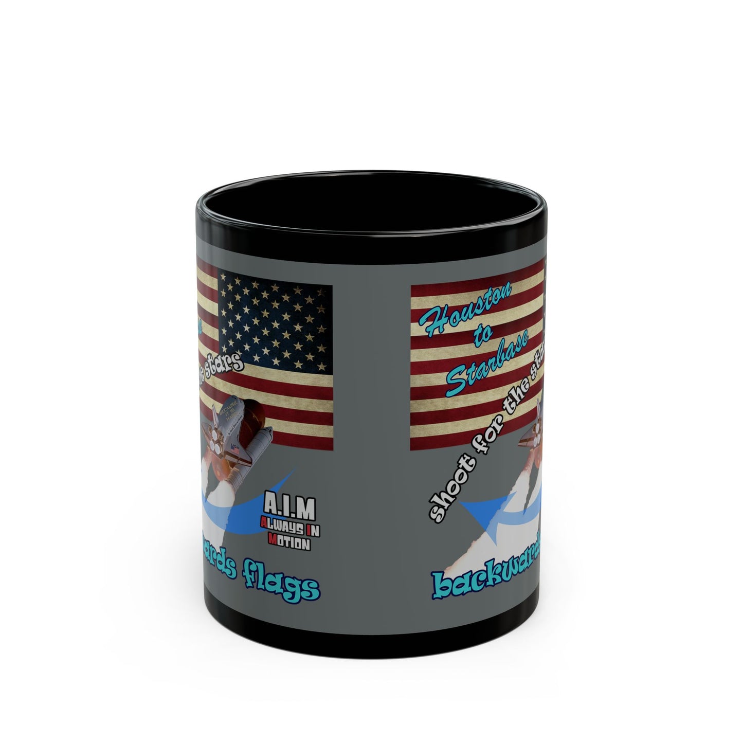 shoot for the stars - Black Mug (dark grey)