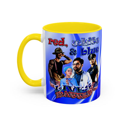 rw&b lives matter - Accent Mug (blue-white wave)