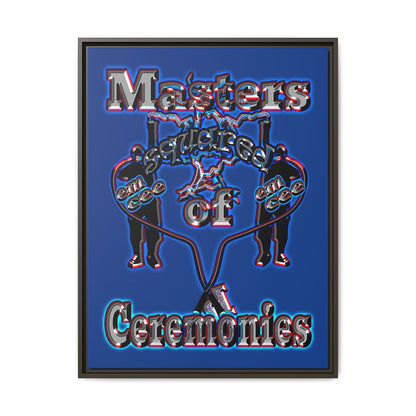 em cee squared - framed canvas art (dark blue)