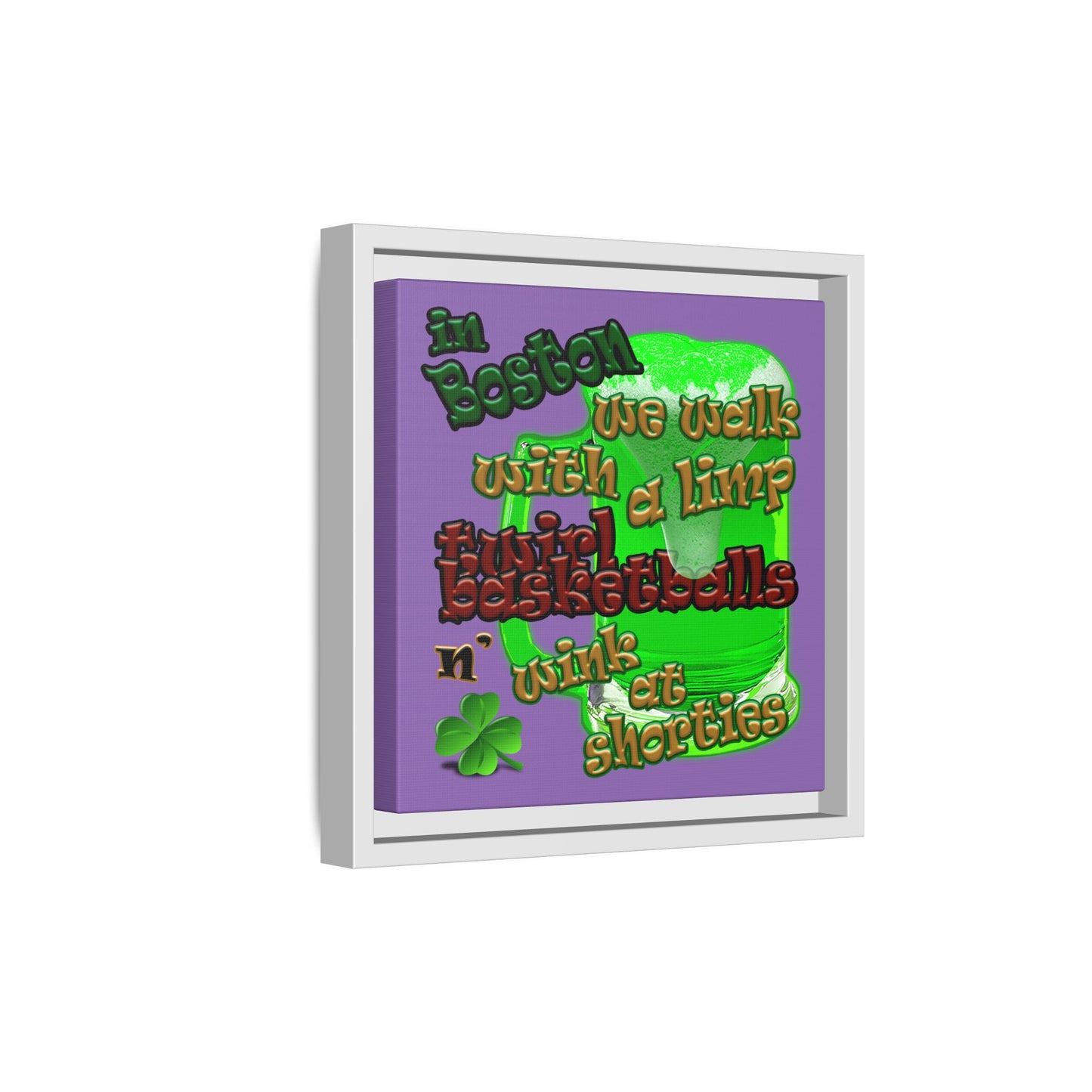 celtics logo - framed canvas art (light purple)