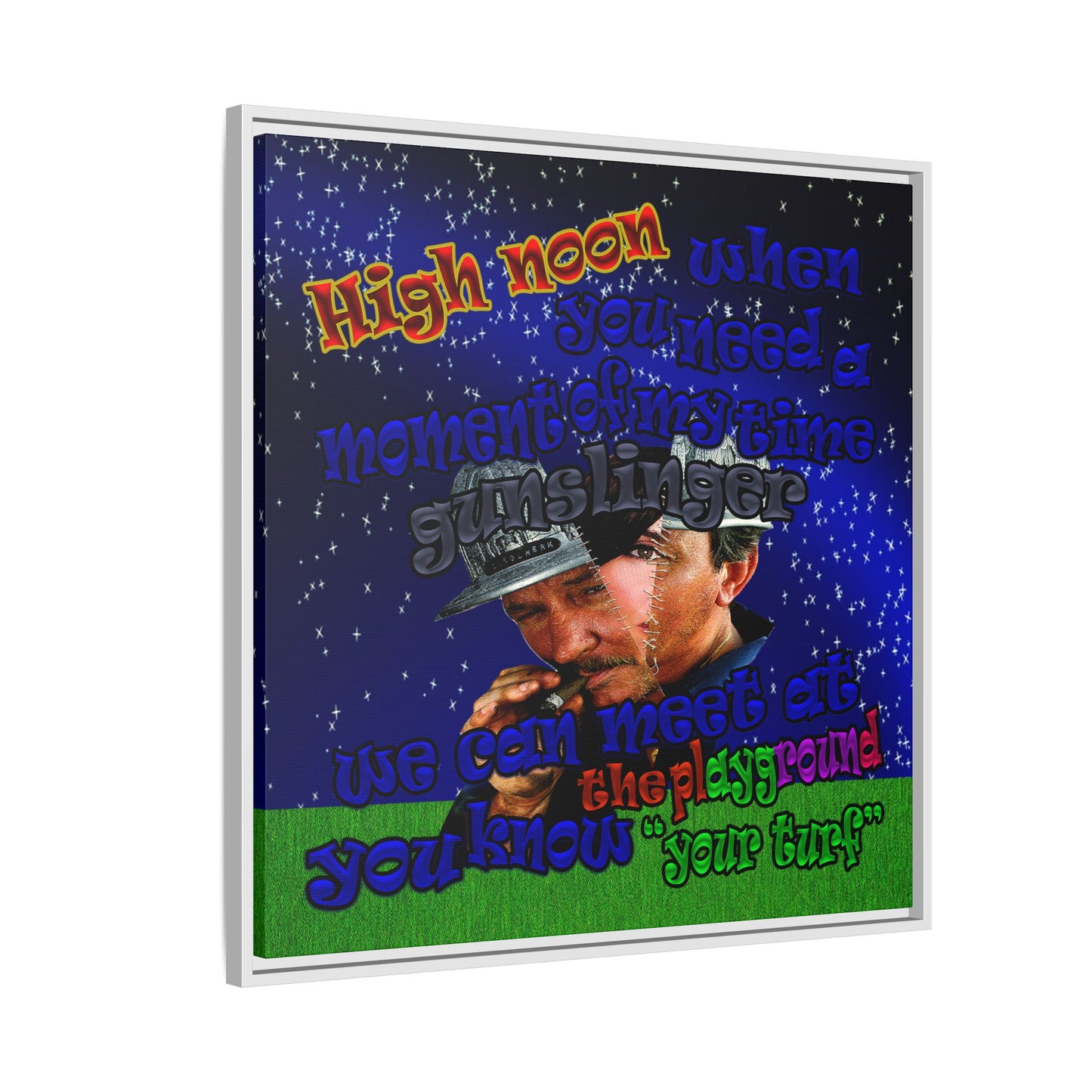 high noon - framed canvas art ('snoops' background)