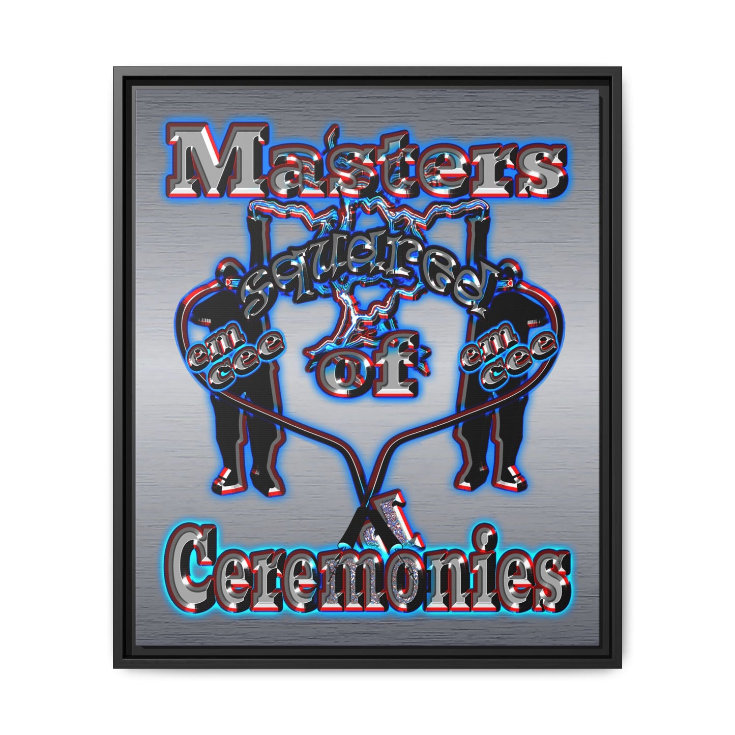 em cee squared - framed canvas art (brushed nickel)