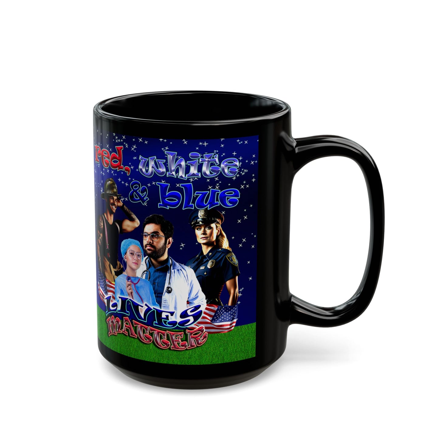 rw&b lives matter - Black Mug ('snoops' background)