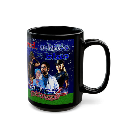 rw&b lives matter - Black Mug ('snoops' background)