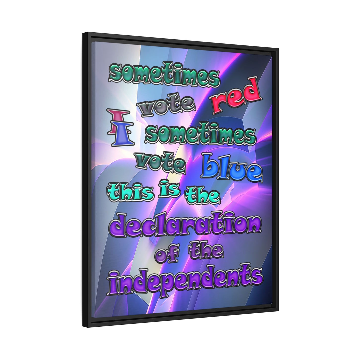 declaration of the independents - framed canvas art (grey-pink wave)