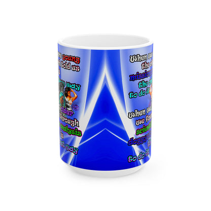 doggystyle - White Mug (blue-white wave)