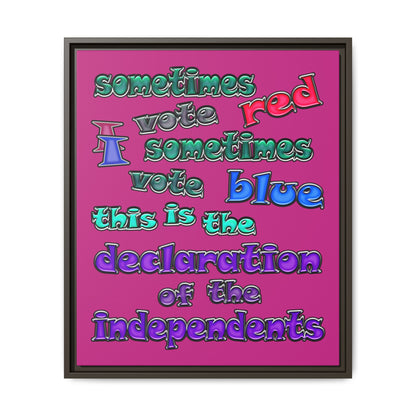 declaration of the independents - framed canvas art (pink)