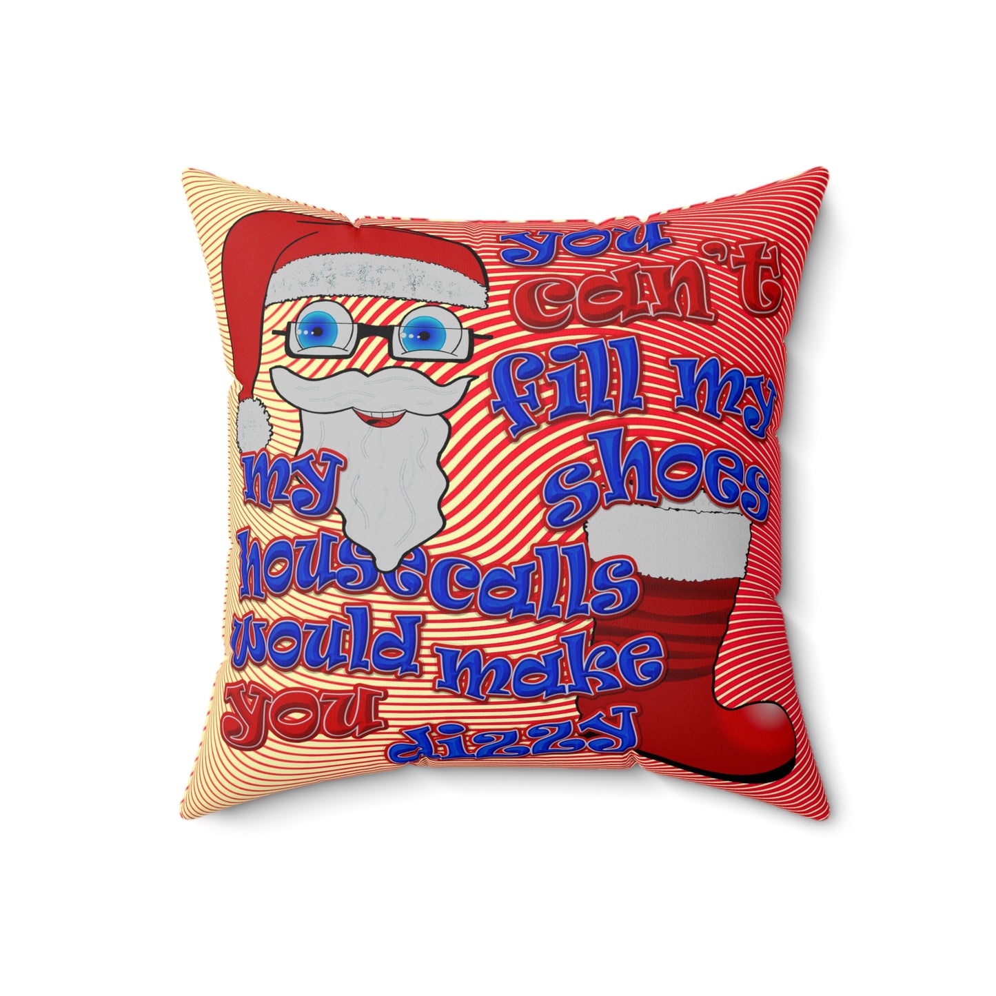 santa's shoes - Spun Polyester Square Pillow - (yellow-orange wave)