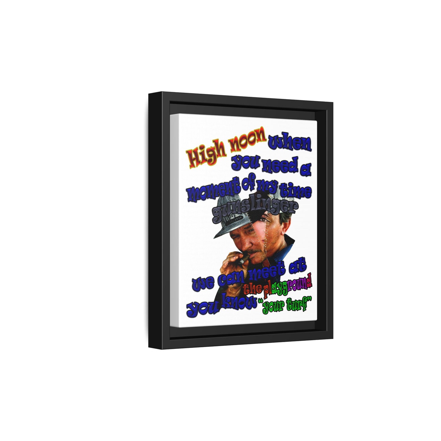 high noon - framed canvas art (white)