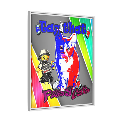 tag that - framed canvas art (rainbow split)
