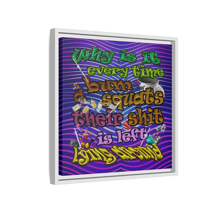 the bum's shit - framed canvas art (purple wave)