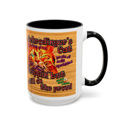 schrodinger's cat - Accent Mug (butterscotch wood finish)