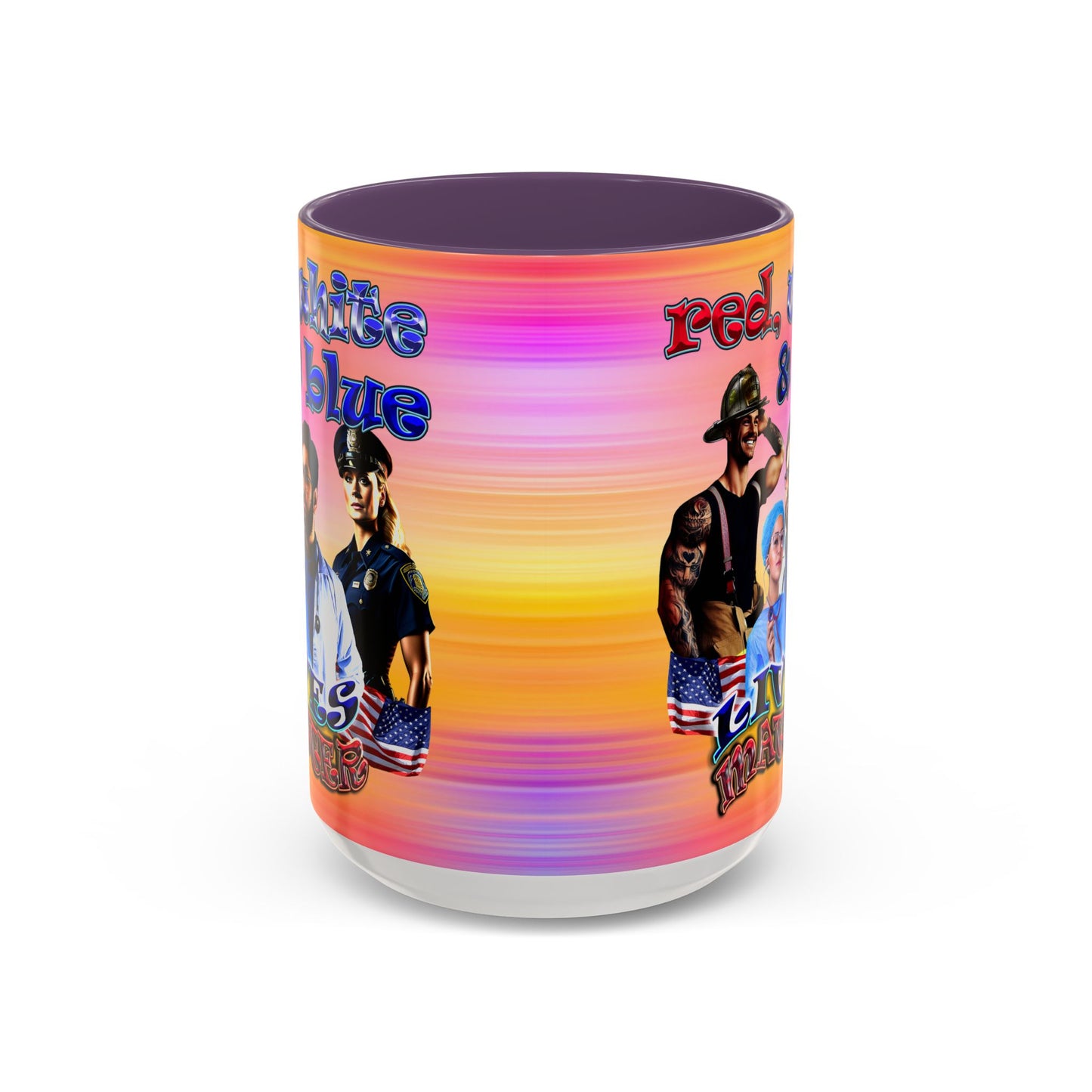 rw&b lives matter - Accent Mug (color blur)