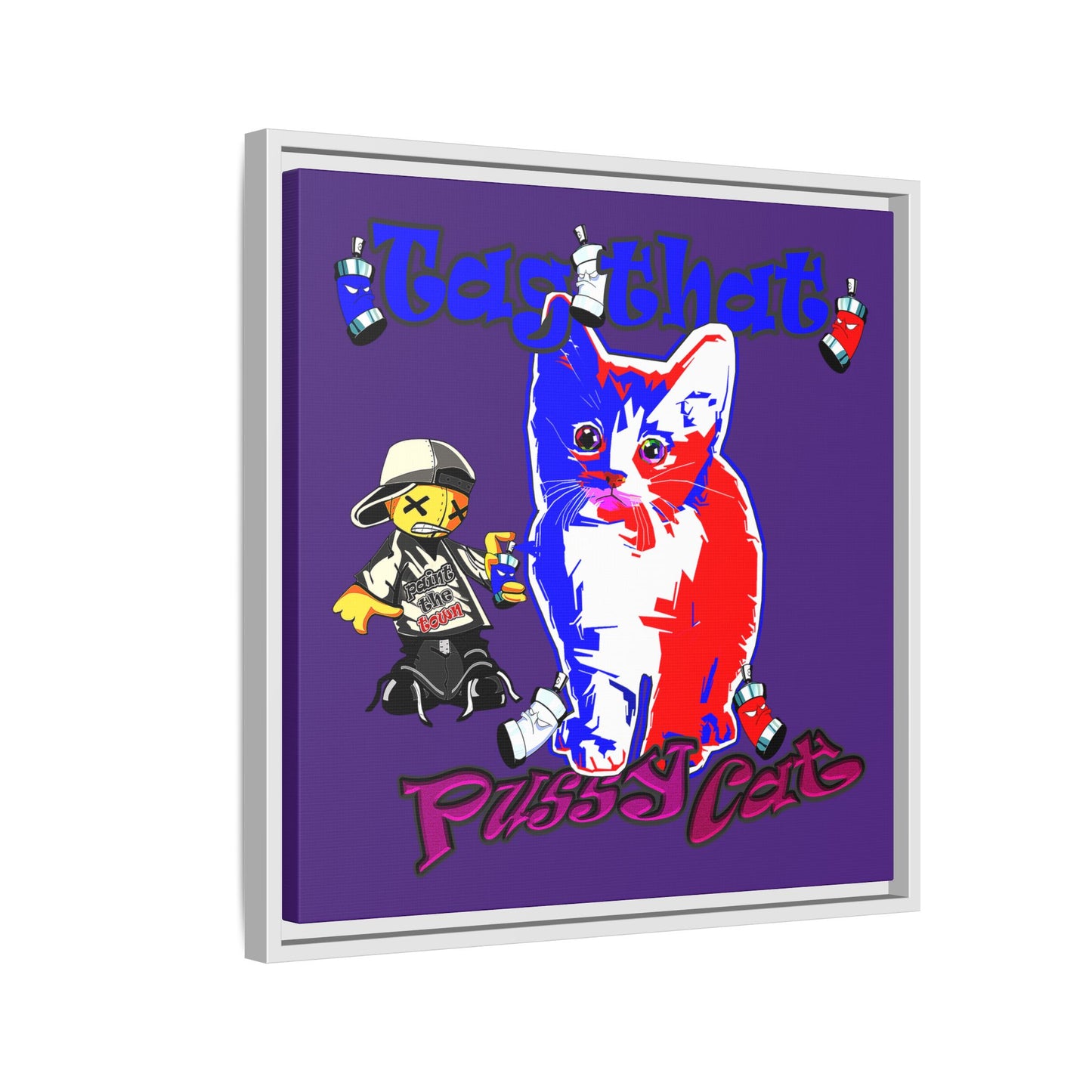 tag that - framed canvas art (purple)