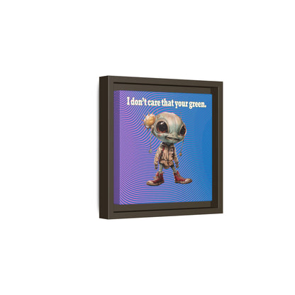 I don't care that your green - framed canvas art (light blue-purple wave)
