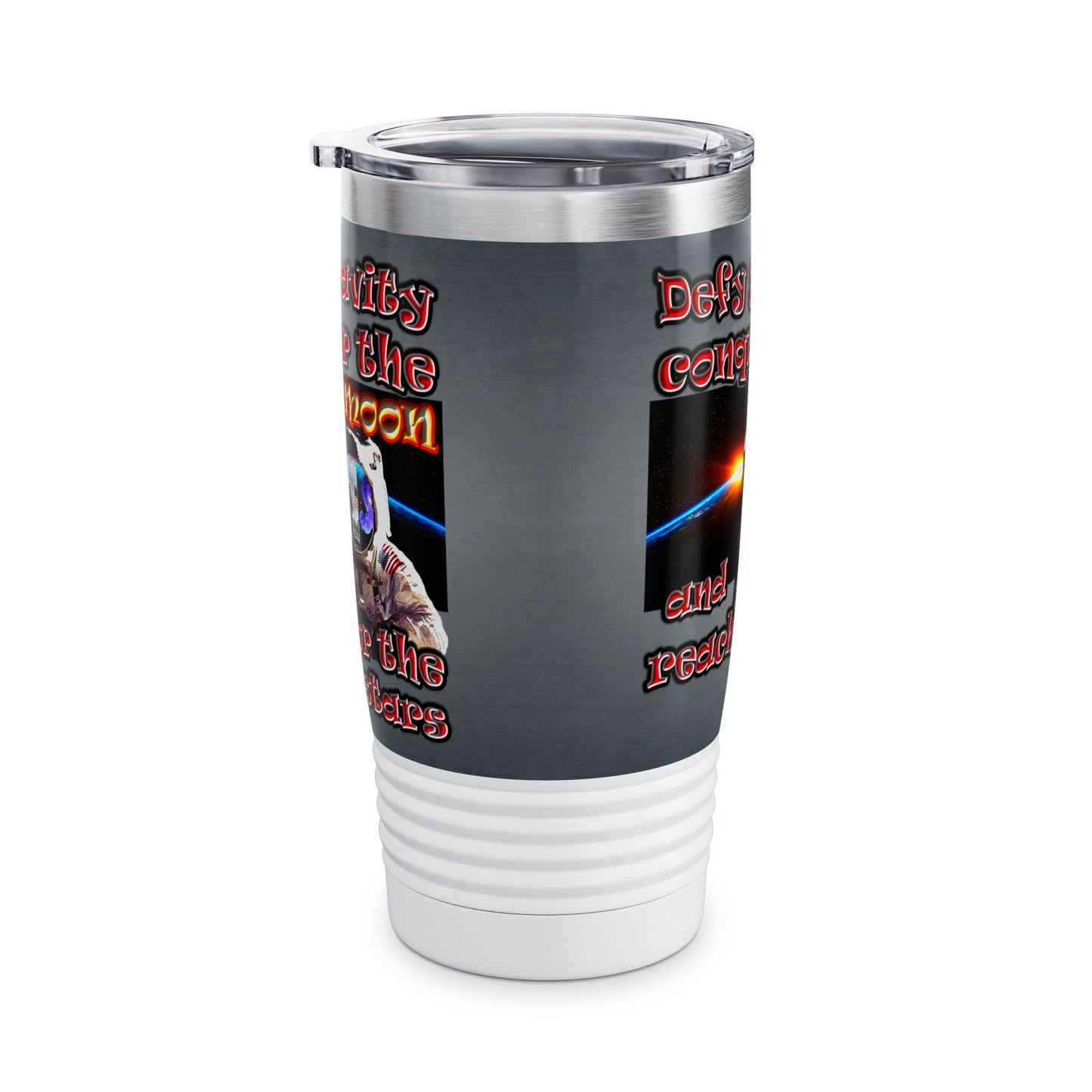 defy conquer reach - Ringneck Tumbler, 20oz (grey-light grey)
