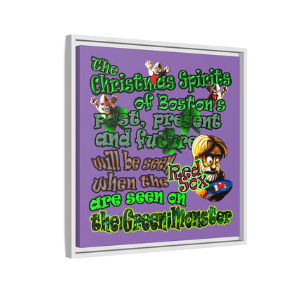 christmas spirits of boston - framed canvas art (light purple)