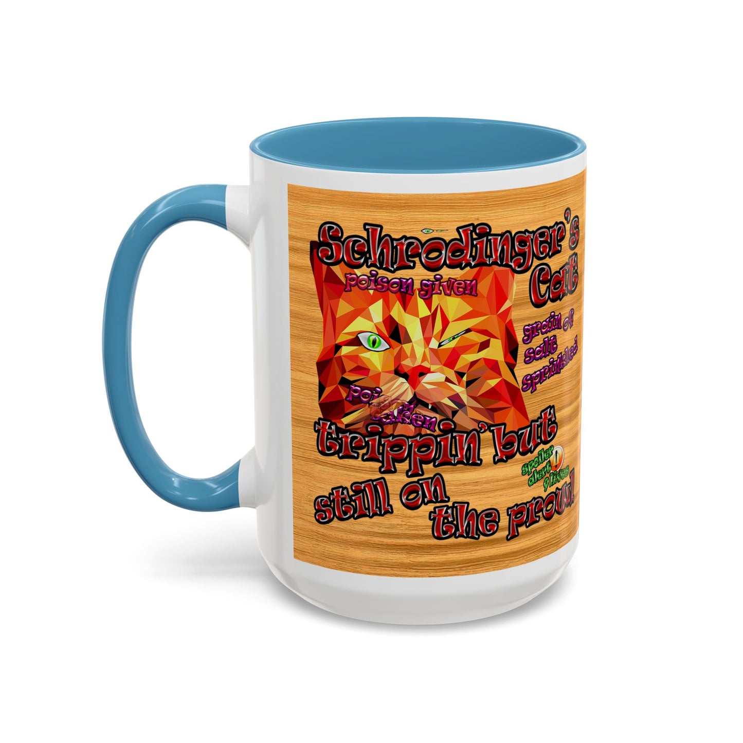 schrodinger's cat - Accent Mug (butterscotch wood finish)