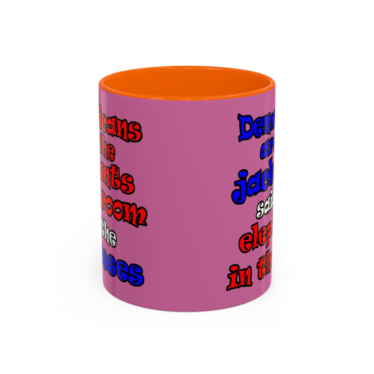 donkeys and elephants - Accent Mug (light pink)