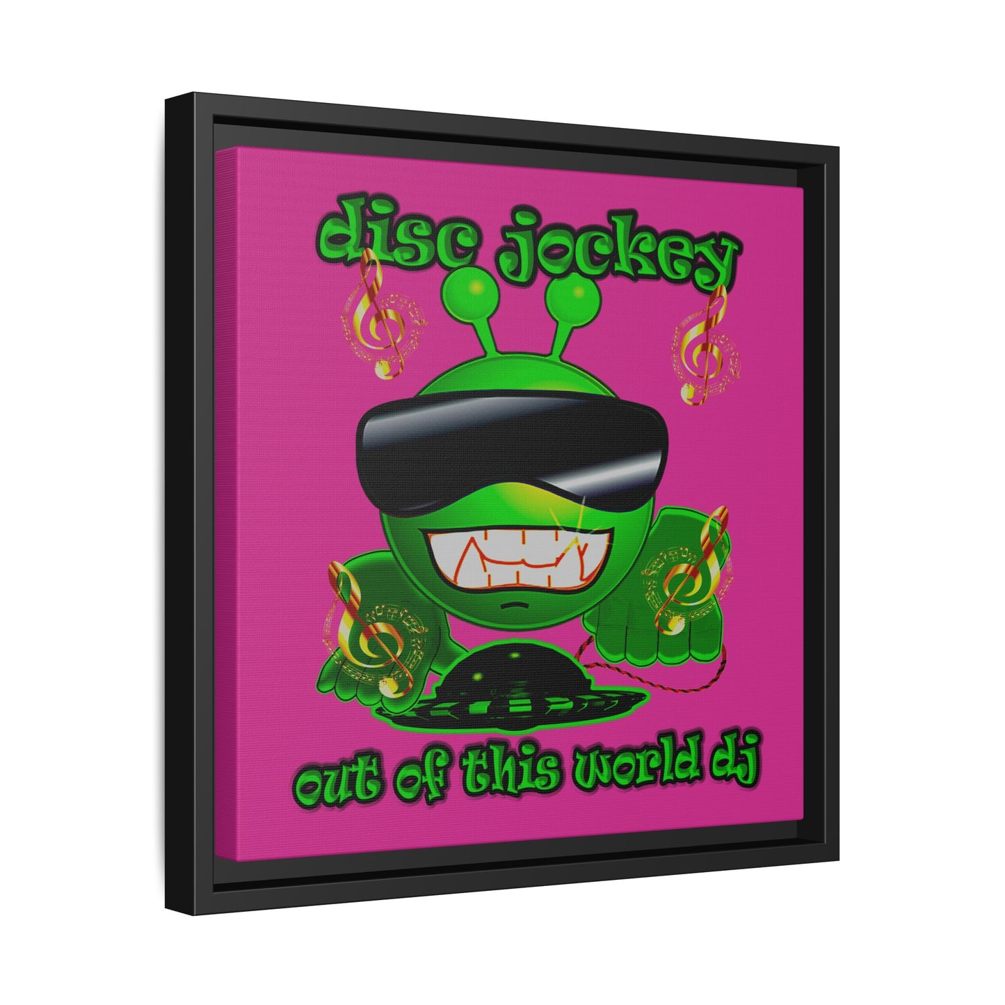 disc jockey - framed canvas art (pink)