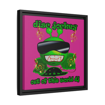 disc jockey - framed canvas art (pink)