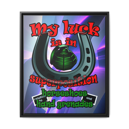 my luck - framed canvas art (grey-pink wave)