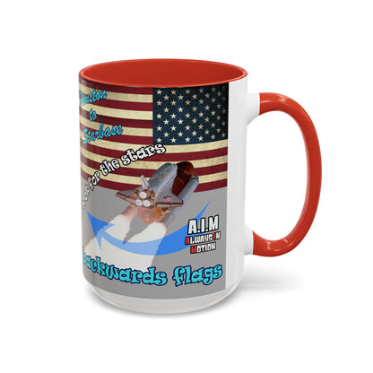 shoot for the stars - Accent Mug (light grey)