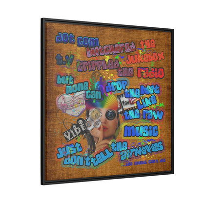 drop the beat - framed canvas art (brown papyrus)